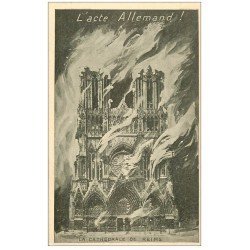 carte postale ancienne 51 REIMS. La Cathédrale acte allemand
