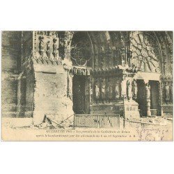 carte postale ancienne 51 REIMS. La Cathédrale Portail 1915