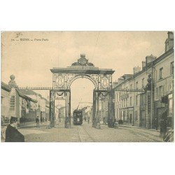 carte postale ancienne 51 REIMS. La Porte de Paris 1906