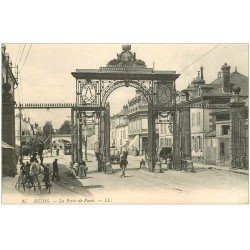carte postale ancienne 51 REIMS. La Porte de Paris 25