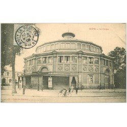 carte postale ancienne 51 REIMS. Le Cirque 1906 Livreur à vélo