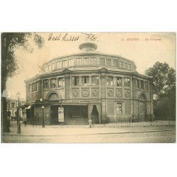 carte postale ancienne 51 REIMS. Le Cirque 1910 Affiche cinématographe
