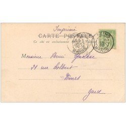 carte postale ancienne 51 REIMS. Le Grand Théâtre. Timbre 5 Centimes 1900