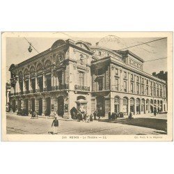 carte postale ancienne 51 REIMS. Le Théâtre 1936 Agent de la circulation