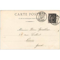 carte postale ancienne 51 REIMS. Le Théâtre. Timbre 10 Centimes 1900