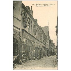 carte postale ancienne 51 REIMS. Maison des Musiciens rue de Tambour