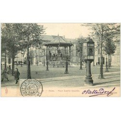 carte postale ancienne 51 REIMS. Place Amélie Doublié 1904 Kiosque à Musique