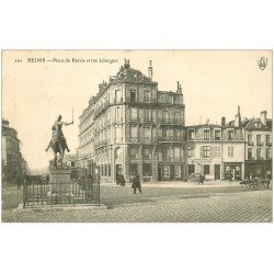 carte postale ancienne 51 REIMS. Place du Parvis Rue Libergier 1906