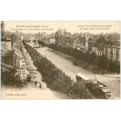 carte postale ancienne 51 REIMS. Place Erlon vers Saint-Jacques