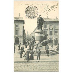 carte postale ancienne 51 REIMS. Place Royale Rue Colbert 1906