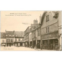 carte postale ancienne 51 REIMS. Place Saint-Timothy Boulangerie Pâtisserie