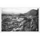 carte postale ancienne 09 FOIX. Panorama vers le Château. Carte Photo émaillographie