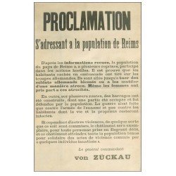 carte postale ancienne 51 REIMS. Proclamation du Général von Zückau