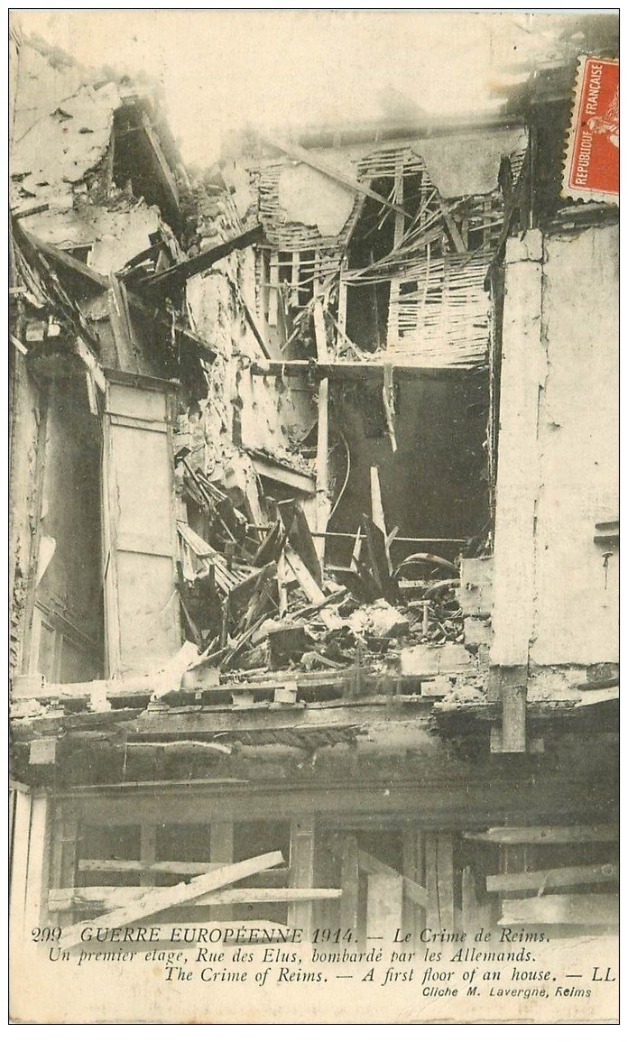 carte postale ancienne 51 REIMS. Rue des Elus 1915
