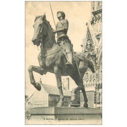 carte postale ancienne 51 REIMS. Statue Jeanne d'Arc 1910