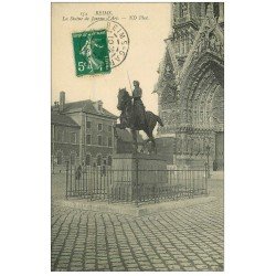carte postale ancienne 51 REIMS. Statue Jeanne d'Arc 1910 154