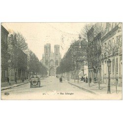 carte postale ancienne 51 REIMS. Voiture ancienne Rue Libergier 1914