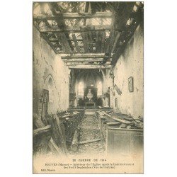 carte postale ancienne 51 REUVES. Eglise bombardée
