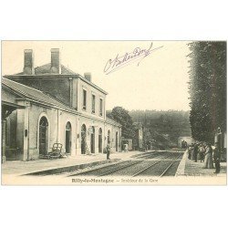 carte postale ancienne 51 RILLY-LA-MONTAGNE. La Gare 1904 arrivée d'un Train