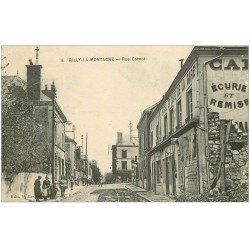 carte postale ancienne 51 RILLY-LA-MONTAGNE. Rue Carnot Hôtel Café de la Gare