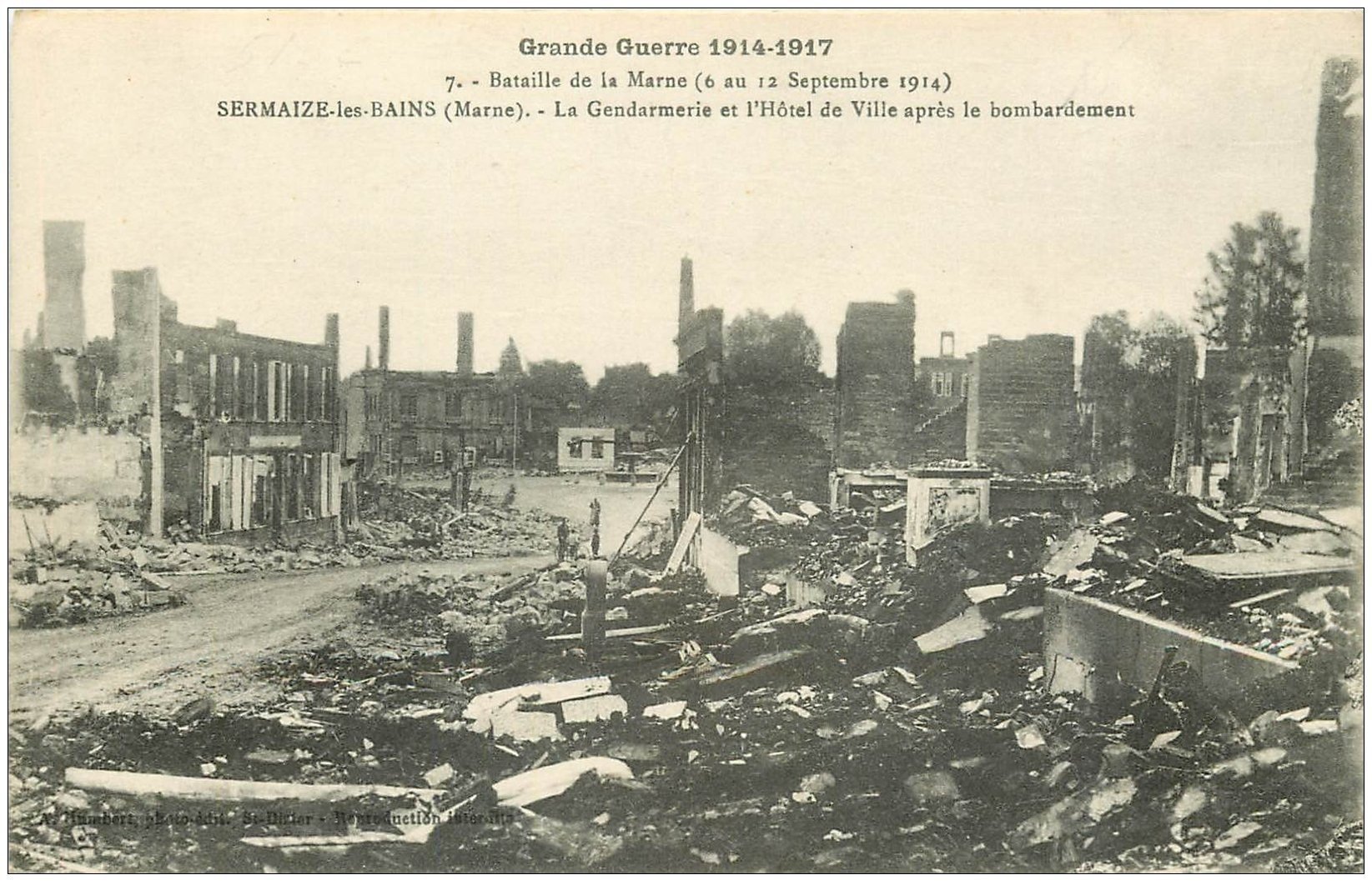 carte postale ancienne 51 SERMAIZE-LES-BAINS. Gendarmerie et Hôtel de Ville