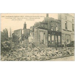 carte postale ancienne 51 SERMAIZE-LES-BAINS. Maisons pétrolées rue Saint-Dizier