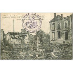 carte postale ancienne 51 SERMAIZE-LES-BAINS. Une Scierie mécanique Tampon Militaire