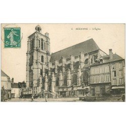 carte postale ancienne 51 SEZANNE. L'Eglise vers 1910