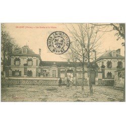 carte postale ancienne 51 SILLERY. Ecoles et Mairie 1906