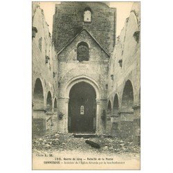 carte postale ancienne 51 SOMMESOUS. Eglise Dévastée