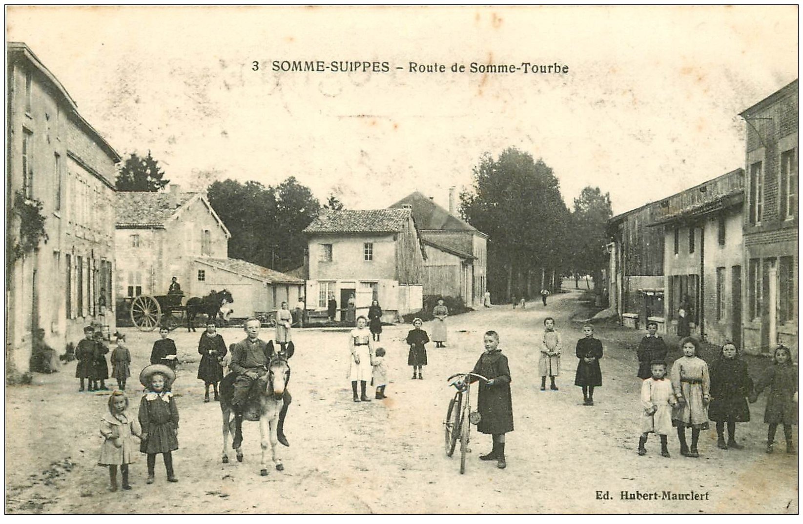 carte postale ancienne 51 SOMME-SUIPPES. Route de Somme-Tourbe 1916