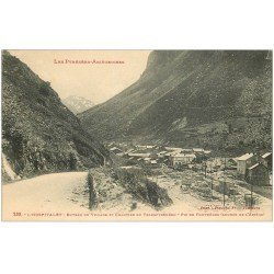 carte postale ancienne 09 L'HOSPITALET. Chantier du Transpyrénées. Pic de Fontnègre