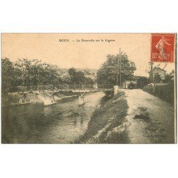 carte postale ancienne 42 BOEN. Passerelle sur le Lignon 1907