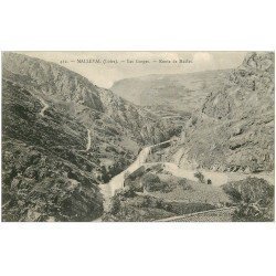 carte postale ancienne 42 MALLEVAL. Gorges Route de Maclas 1914