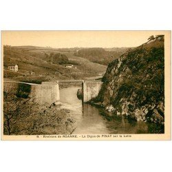 carte postale ancienne 42 ROANNE. Digue de Pinay