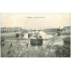 42 ROANNE. Le Bassin du Canal avec Wagons et Péniches 1908