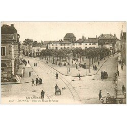 carte postale ancienne 42 ROANNE. Place du Palais de Justice vers 1919