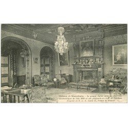 carte postale ancienne 02 CHATEAU DE MARCHAIS. Grand Salon avec Cheminée