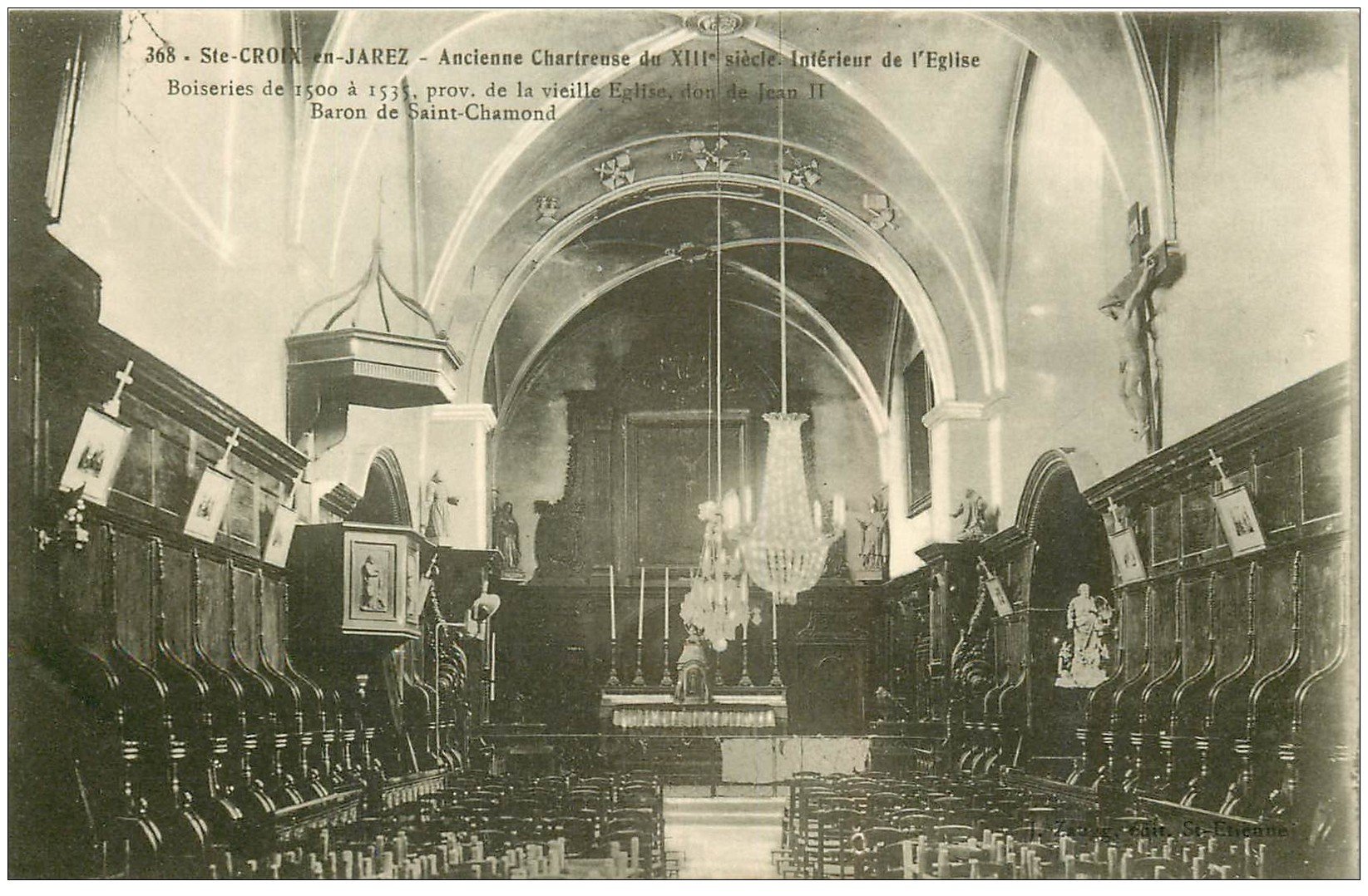 carte postale ancienne 42 SAINTE-CROIX-EN-JAREZ. Eglise