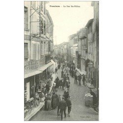 carte postale ancienne 09 PAMIERS. La Rue Sainte-Hélène. Rémouleur et vendeur de Pain ambulants