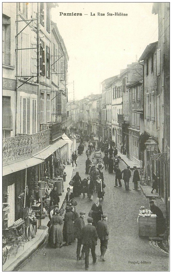 09 PAMIERS. La Rue Sainte-Hélène. Rémouleur et vendeur de Pain ambulants