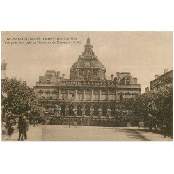 carte postale ancienne 42 SAINT-ETIENNE. Hôtel de Ville décorée