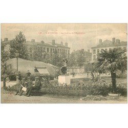 42 SAINT-ETIENNE. Le Gonflage du Ballon "" Nouvelles Galeries "" Jardins Esposition. Aérostat Mongolfière