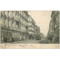 carte postale ancienne 42 SAINT-ETIENNE. Rue de la Préfecture.