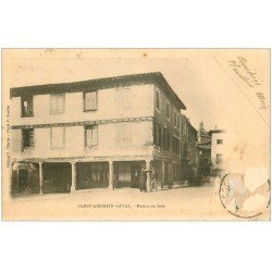 carte postale ancienne 42 SAINT-GERMAIN-LAVAL. Maison en Bois vers 1900
