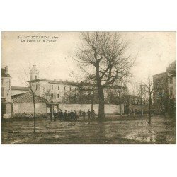 carte postale ancienne 42 SAINT-JODARD. Place et Poste