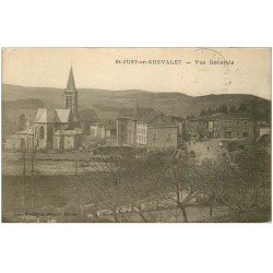 carte postale ancienne 42 SAINT-JUST-EN-CHEVALET. Vue générale 1915