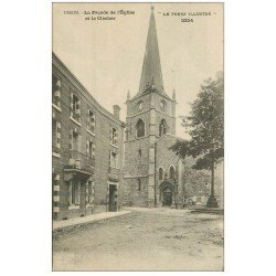 carte postale ancienne 42 USSON. Eglise et Clocher 1907