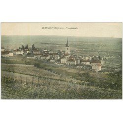 carte postale ancienne 42 VILLEMONTAIS. Vue du Village et Vignes 1910
