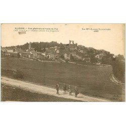 carte postale ancienne 43 ALLEGRE. Enfants avec cerceaux Route du Puy